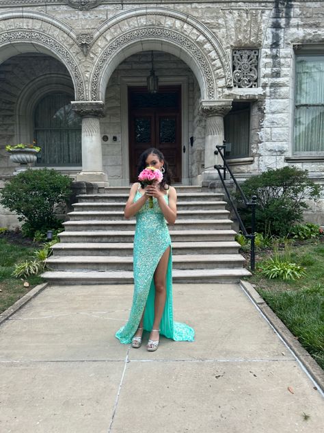 Senior Mermaid Spaghetti Straps Satin Sequin Slit Long Prom Dress,Party Dress,Evening Dress GG2283