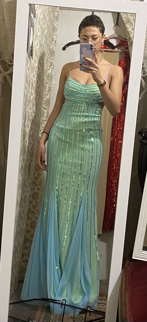 Unique Mermaid Spaghetti Straps Tulle Sequin Backless Long Prom Dress,Party Dress,Evening Dress GG2284