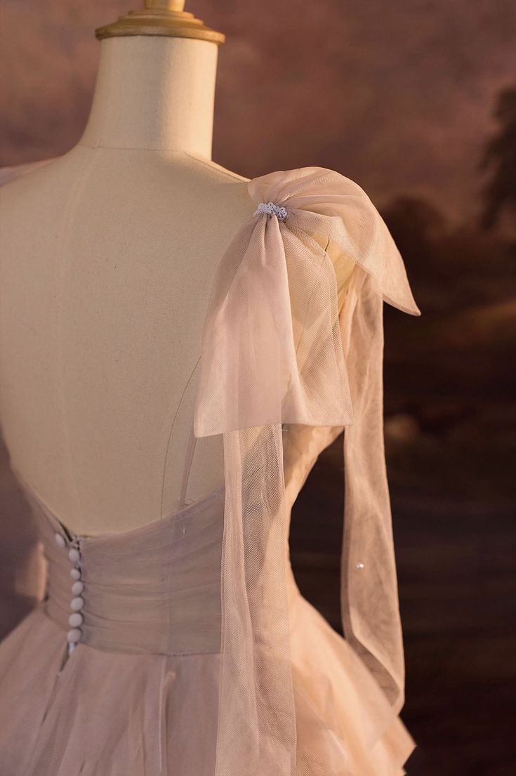 Cute Ball Gown Spaghetti Straps Blush Pink Tulle  Long Prom Dress,Wedding Dress,Evening Dress GG2314