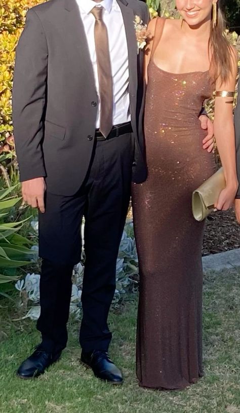 Stunning Mermaid Spaghetti Straps Brown Satin Sequin Long Prom Dress,Party Dress,Evening Dress GG2316