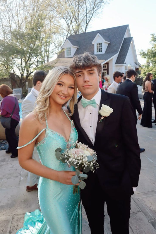 Elegant Mermaid Halter Satin Beaded Long Prom Dress,Party Dress,Evening Dress GG2321