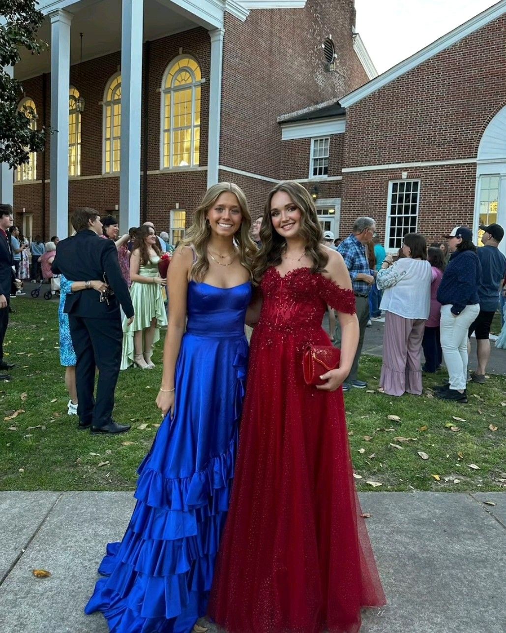 Classy A Line Spaghetti Straps Royal Blue Satin Ruffles Slit Long Prom Dress,Party Dress,Evening Dress GG2332