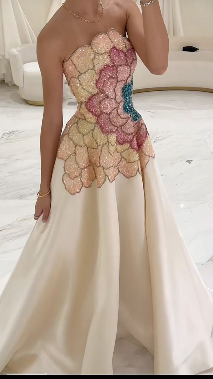 Gorgeous A Line Strapless Satin Sequin Long Prom Dress,Party Dress,Evening Dress GG2336