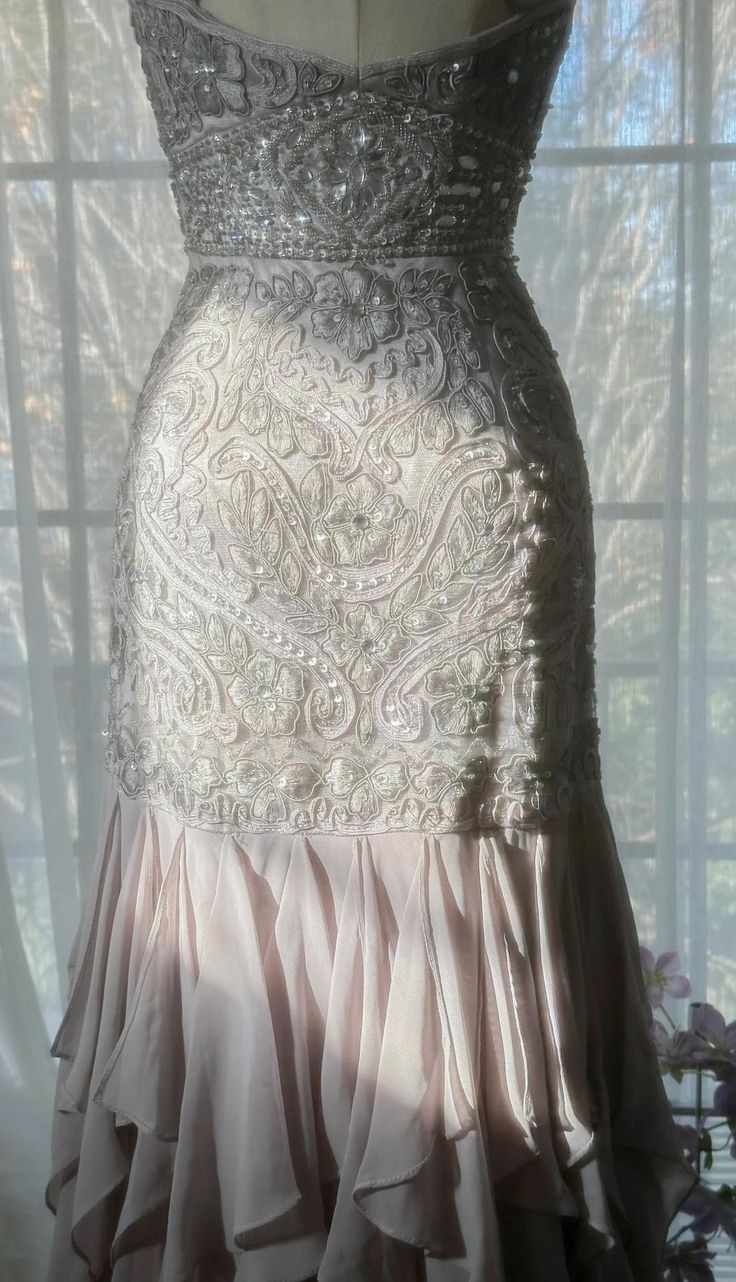 Gorgeous Mermaid Spaghetti Straps Satin Chiffon Beaded Long Prom Dress,Party Dress,Evening Dress GG2361