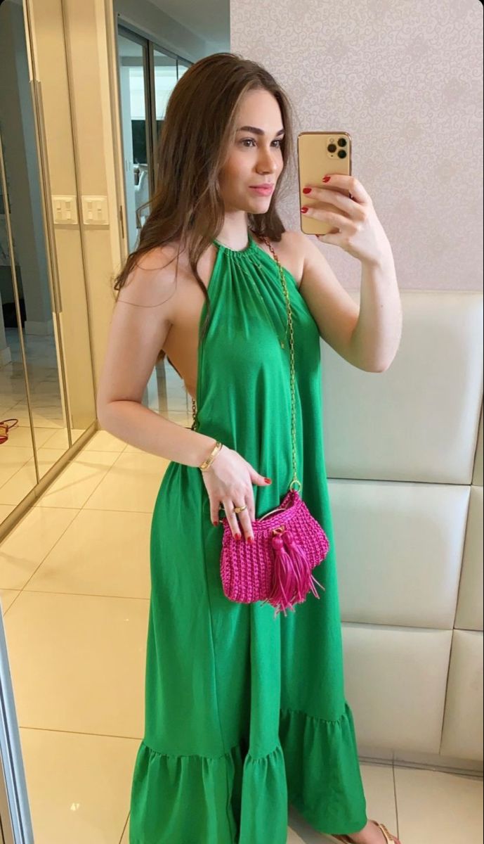 Green A Line Halter Satin Long Prom Dress,Party Dress,Evening Dress GG2382