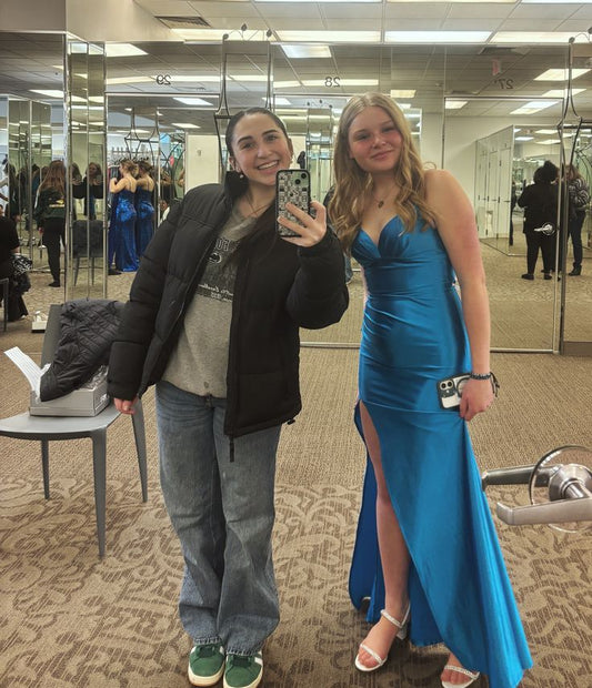 Classy Mermaid Spaghetti Straps Satin Slit Long Prom Dress,Party Dress,Evening Dress GG2403