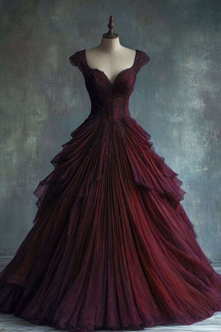 Vintage Ball Gown Sweetheart Tulle Long Prom Dress, Party Dress, Evening Dress GG2424