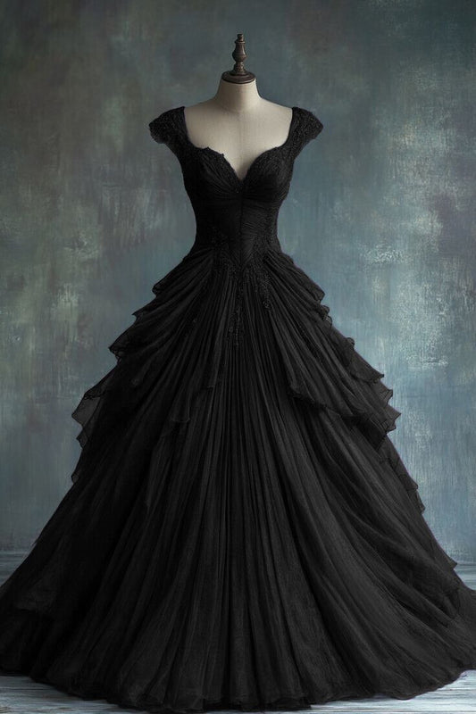 Vintage Ball Gown Sweetheart Tulle Long Prom Dress, Party Dress, Evening Dress GG2424