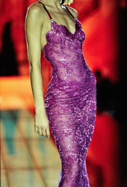 Sexy Mermaid Spaghetti Straps Purple Lace Applique Long Prom Dress, Party Dress, Evening Dress GG2463