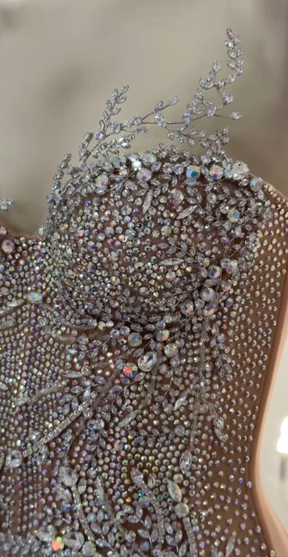 Stunning Mermaid Strapless Satin Beaded Long Prom Dress, Party Dress, Evening Dress GG2479