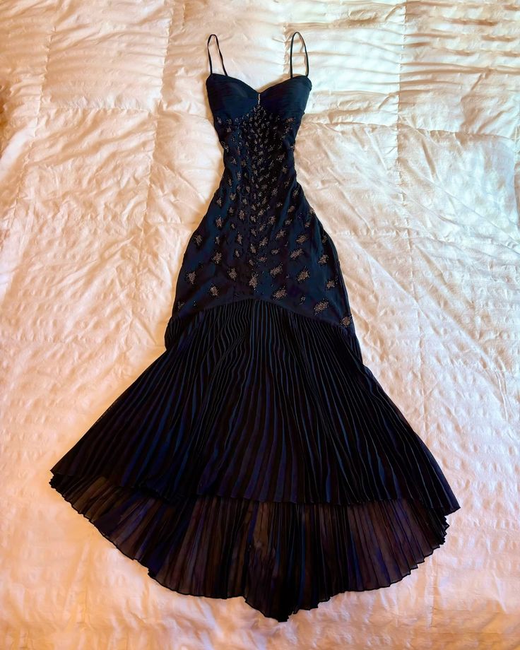 Classy Mermaid Spaghetti Straps Chiffon Pleated Long Prom Dress, Party Dress, Evening Dress GG2492