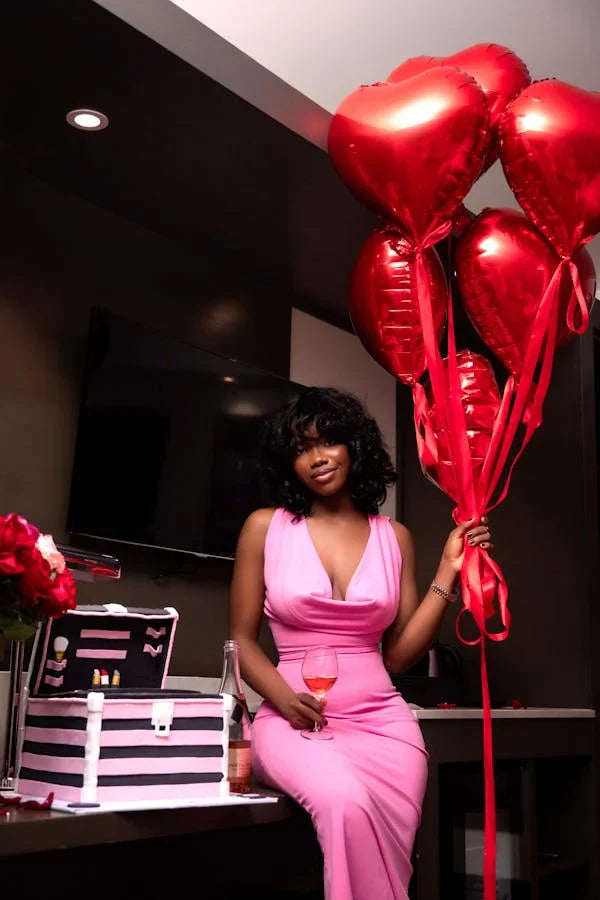 Cute Mermaid Halter Pink Satin Long Prom Dress, Party Dress, Evening Dress GG2501