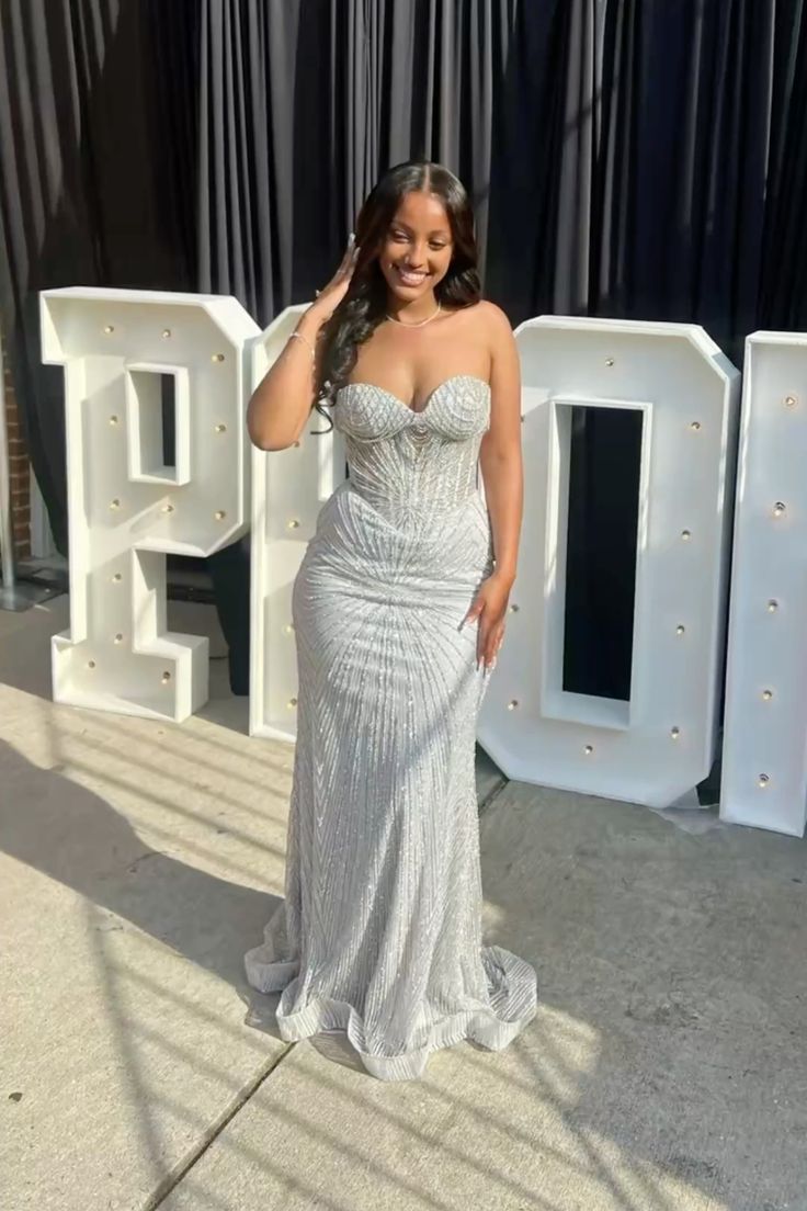 Classy Mermaid Strapless Satin Long Prom Dress, Party Dress, Evening Dress GG2512