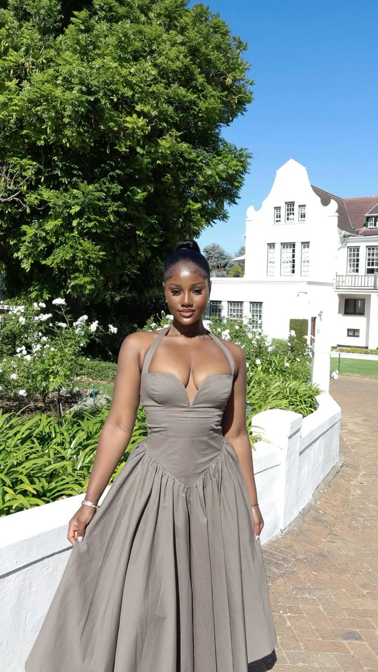 Classy A Line Halter Satin Long Prom Dress, Party Dress, Evening Dress GG2515