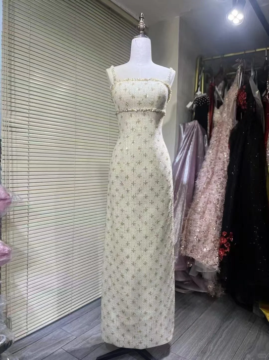 Unique Mermaid Spaghetti Straps Satin Sequin Long Prom Dress, Party Dress, Evening Dress GG2539