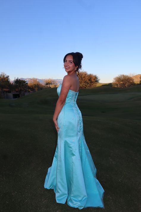 Pretty A Line Strapless Satin Beaded Long Prom Dress, Party Dress, Evening Dress GG2552