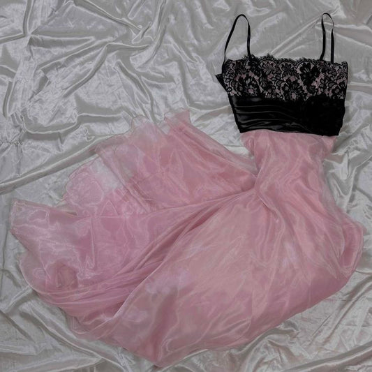 Pretty A Line Spaghetti Straps Chiffon Lace Long Prom Dress, Party Dress, Evening Dress GG2553