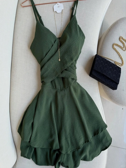 Classy A Line Spaghetti Straps Chiffon Short Prom Dress,Homecoming Dress,Birthday Dress GG2555