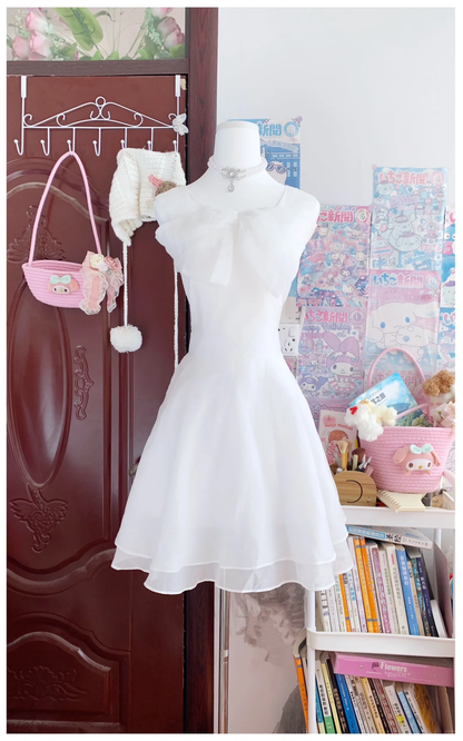 Classy A Line White Chiffon Short Prom Dress,Homecoming Dress,Birthday Dress GG2557