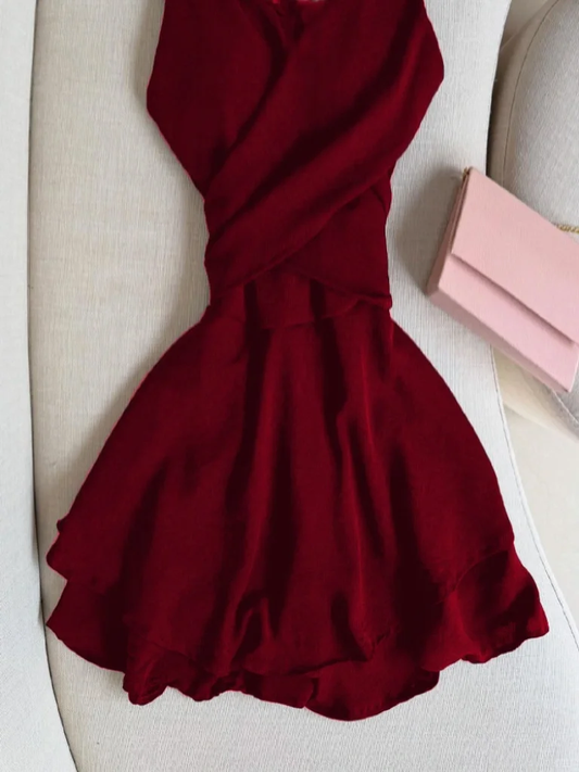 Stunning A Line Spaghetti Straps Burgundy Chiffon Short Prom Dress,Homecoming Dress,Birthday Dress GG2569