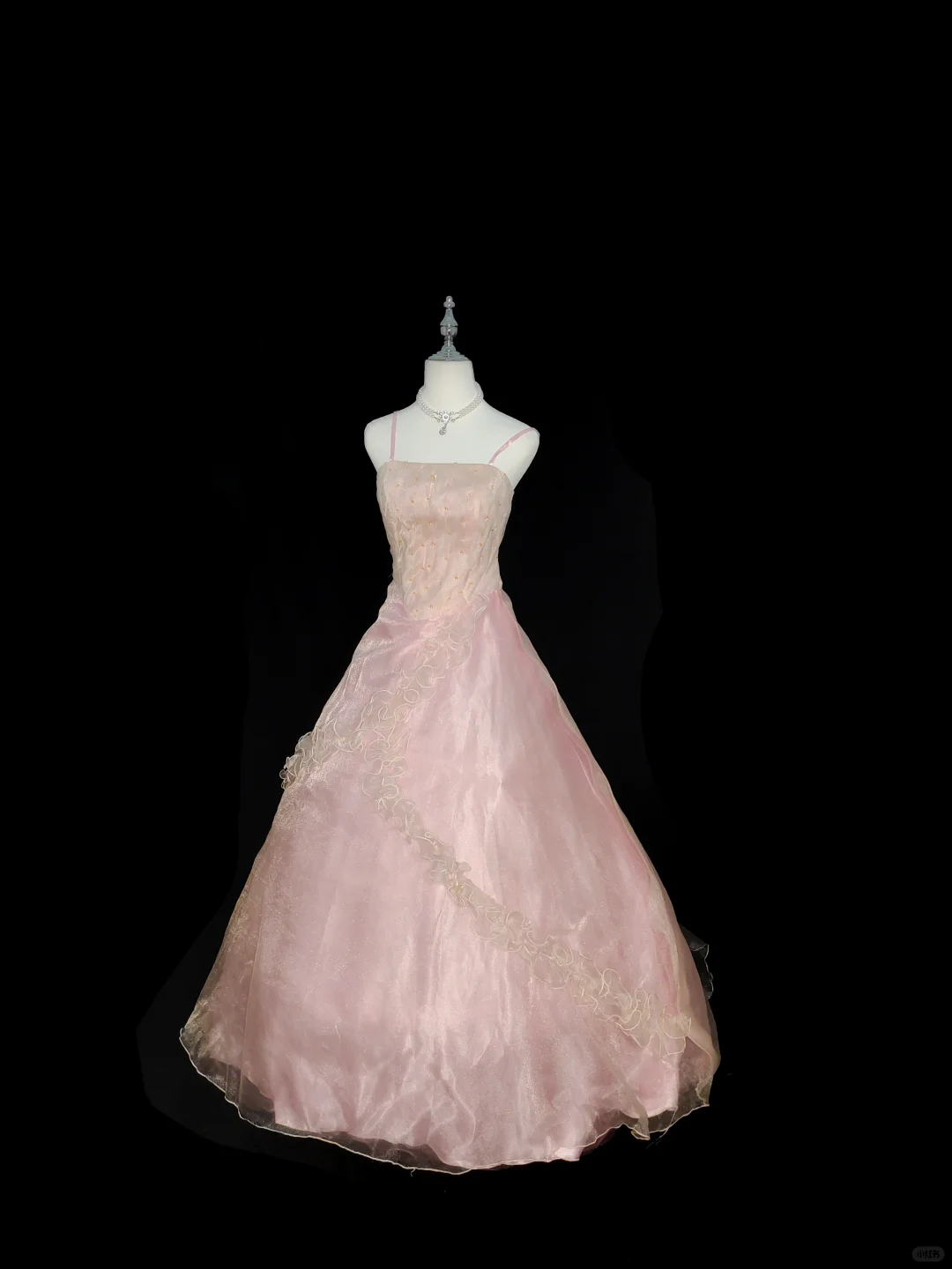 Cute A line Spaghetti Straps Satin Tulle Beaded Long Prom Dress, Party Dress, Evening Dress GG2574