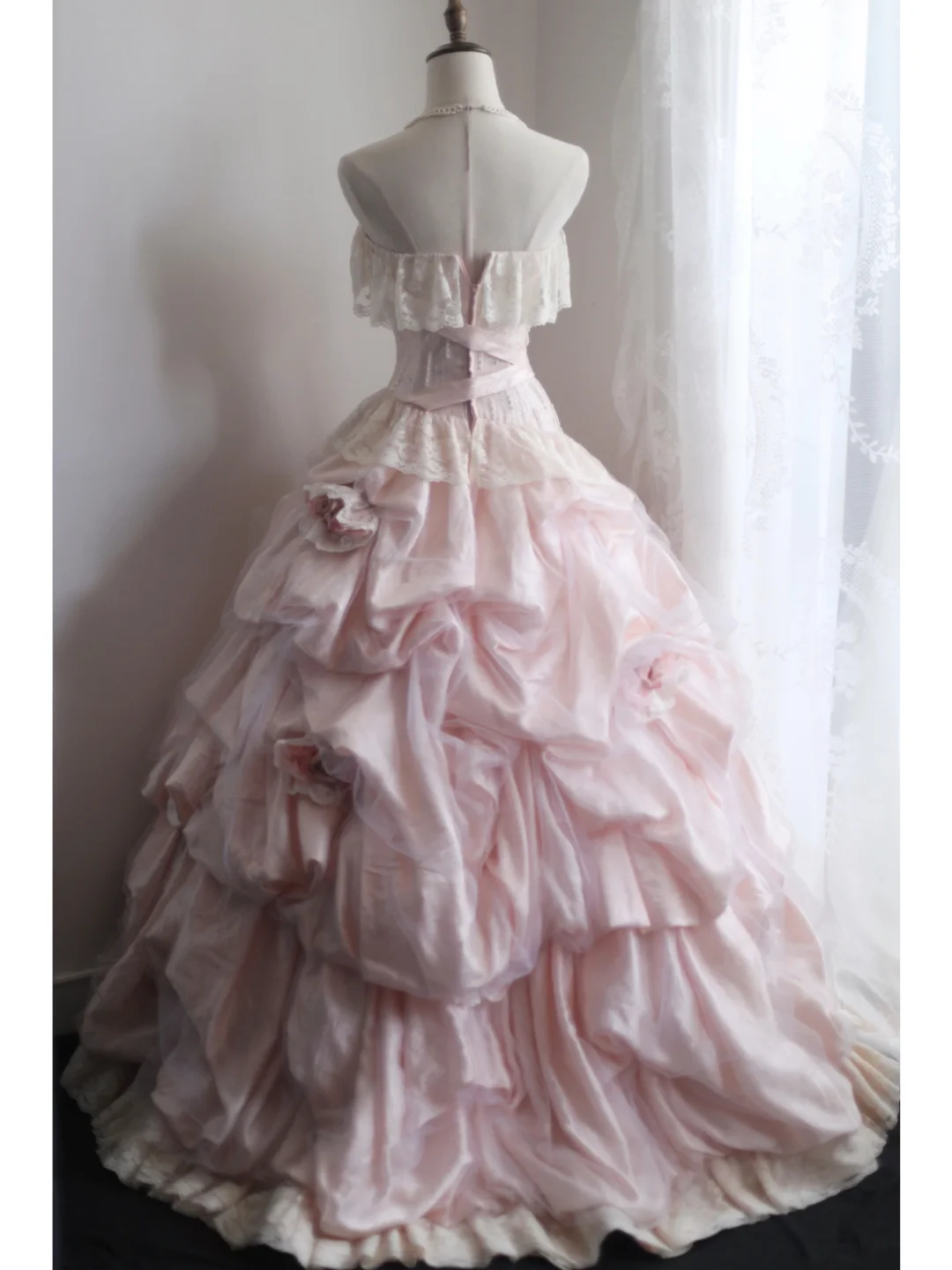 Stunning Ball Gown Strapless Satin Tulle Lace Flowers Long Prom Dress, Party Dress, Evening Dress GG2578