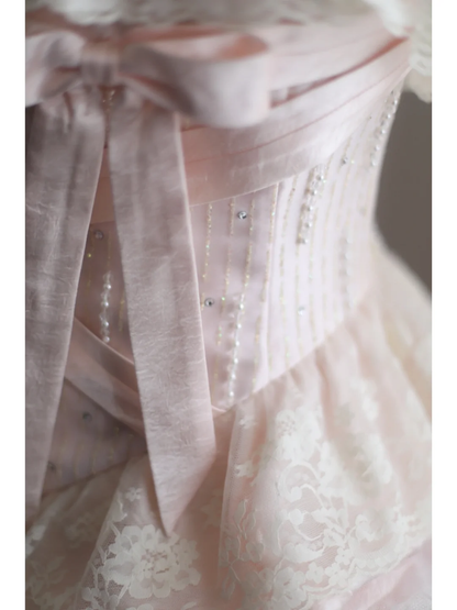 Stunning Ball Gown Strapless Satin Tulle Lace Flowers Long Prom Dress, Party Dress, Evening Dress GG2578