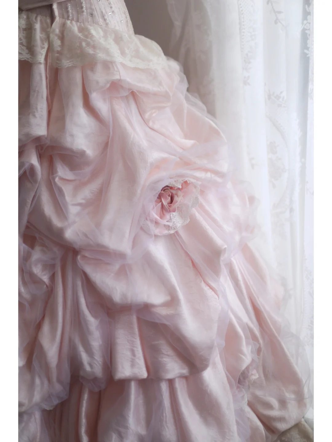 Stunning Ball Gown Strapless Satin Tulle Lace Flowers Long Prom Dress, Party Dress, Evening Dress GG2578