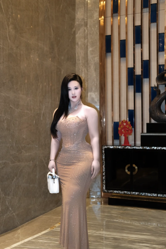 Sexy Mermaid Strapless Chiffon Beaded Long Prom Dress, Party Dress, Evening Dress GG2595