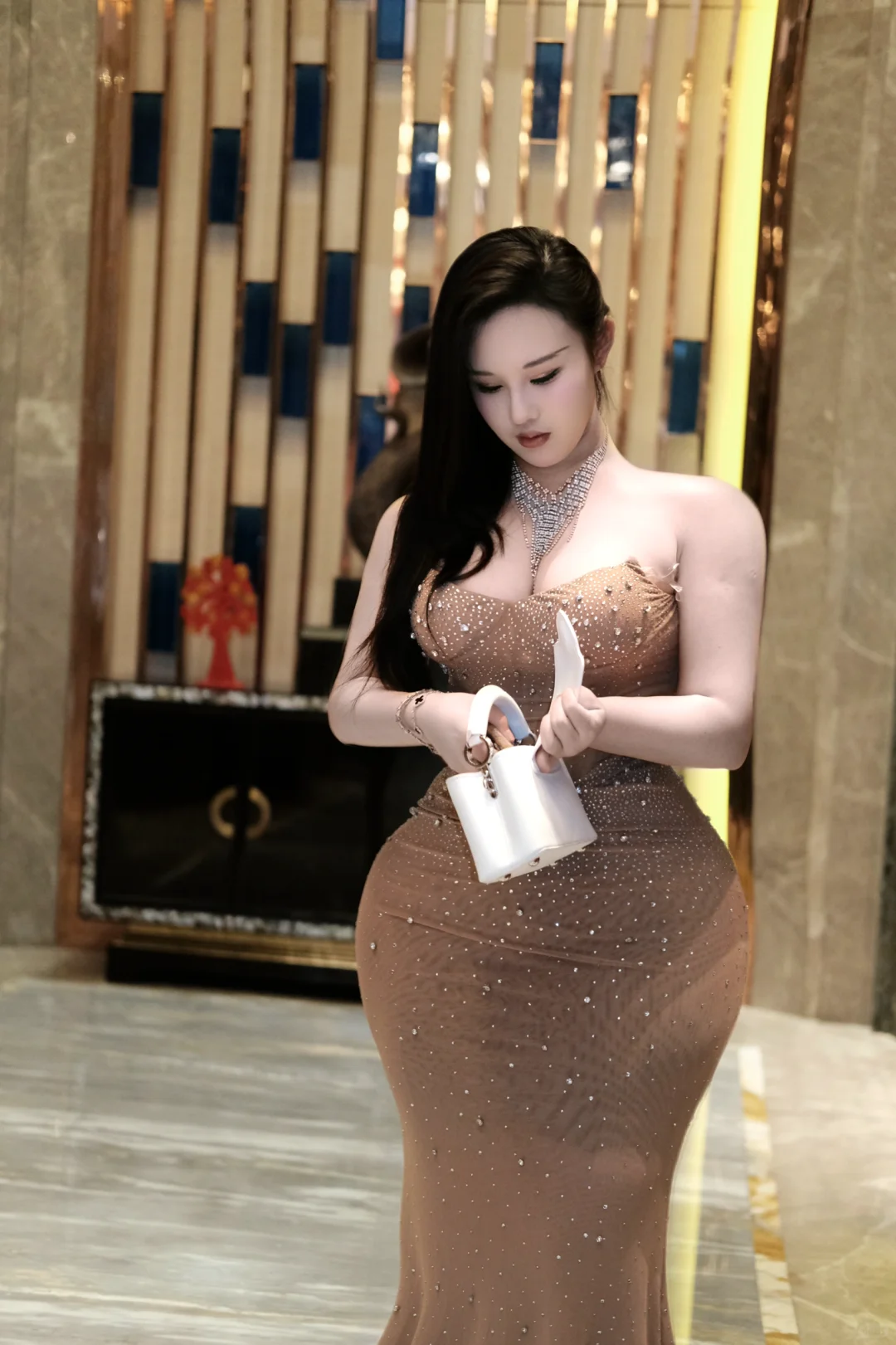 Sexy Mermaid Strapless Chiffon Beaded Long Prom Dress, Party Dress, Evening Dress GG2595