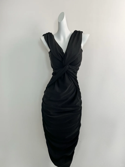 Chic Mermaid V Neck Satin Long Prom Dress, Party Dress, Evening Dress GG2598