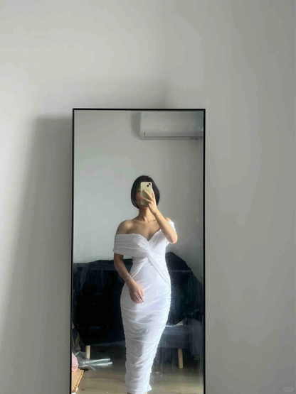 Chic Mermaid V Neck Satin Long Prom Dress, Party Dress, Evening Dress GG2598