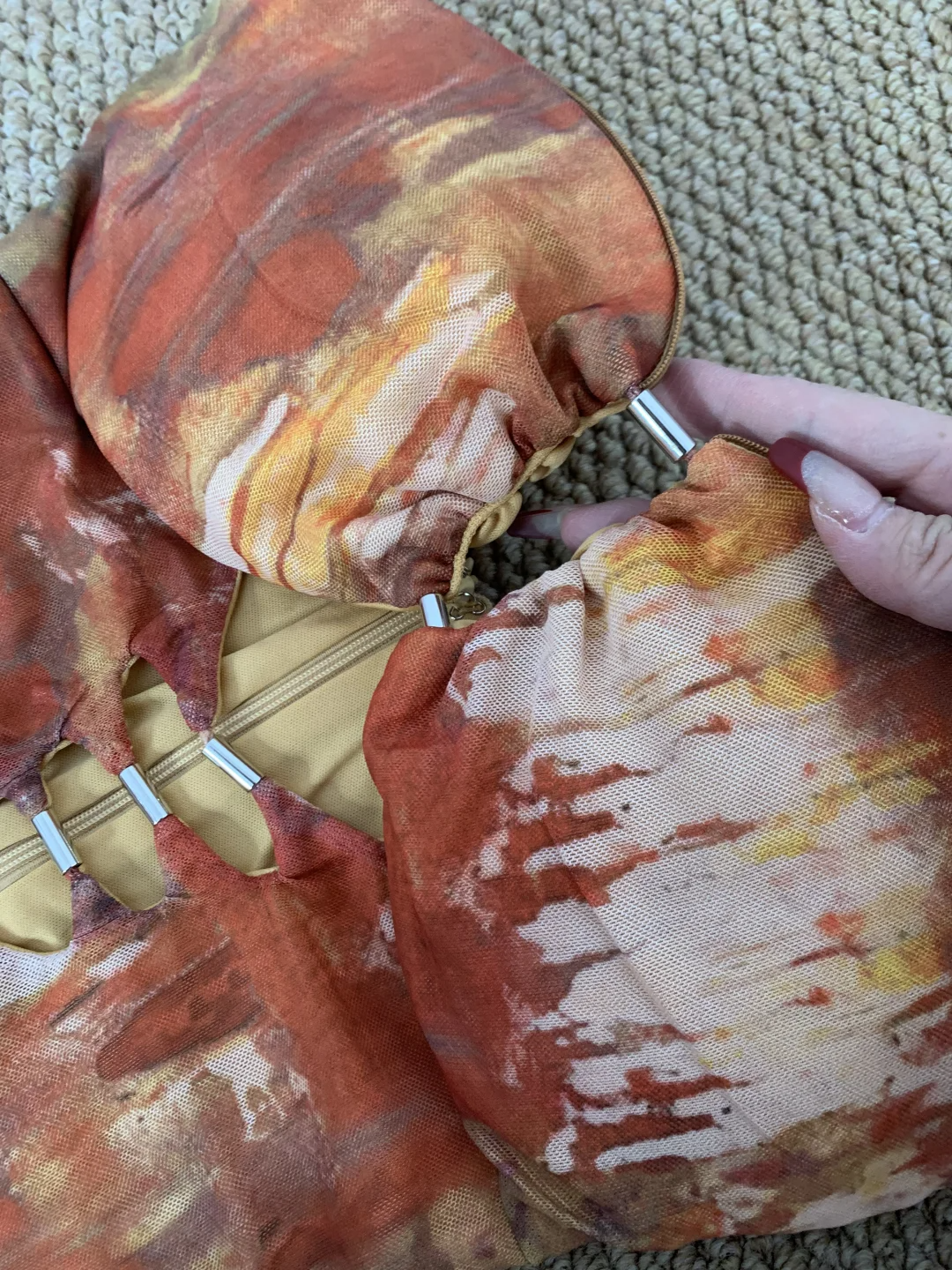 Charming Mermaid Strapless Chiffon Printing Slit Ruffles Long Prom Dress, Party Dress, Evening Dress GG2600