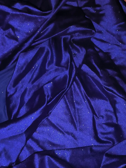 Shiny Mermaid Spaghetti Straps Royal Blue Satin Slit Sequin Long Prom Dress, Party Dress, Evening Dress GG2602