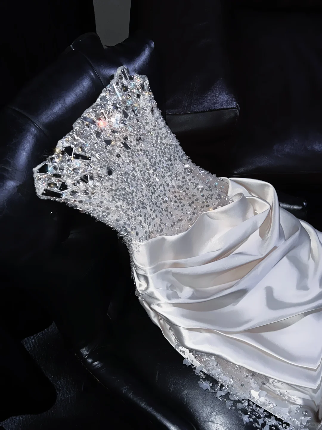 Stunning Mermaid Strapless Satin Beaded Long Prom Dress, Party Dress, Evening Dress GG2609