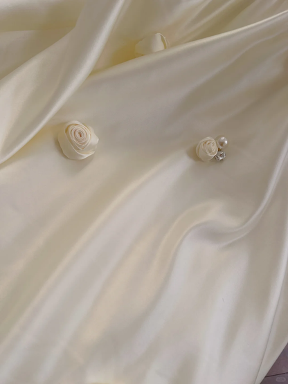 Classy A Line Strapless Satin Sequin Long Prom Dress, Party Dress, Evening Dress GG2611