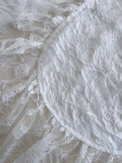 Stunning A Line Spaghetti Straps White Satin Lace Beaded Long Prom Dress, Party Dress, Evening Dress GG2613