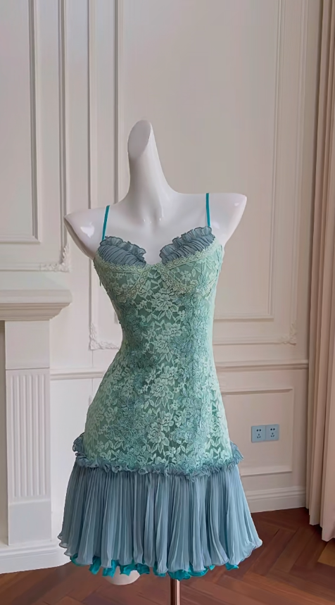 Chic A Line Spaghetti Straps Tulle Lace Short Prom Dress,Homecoming Dress,Birthday Dress GG2614