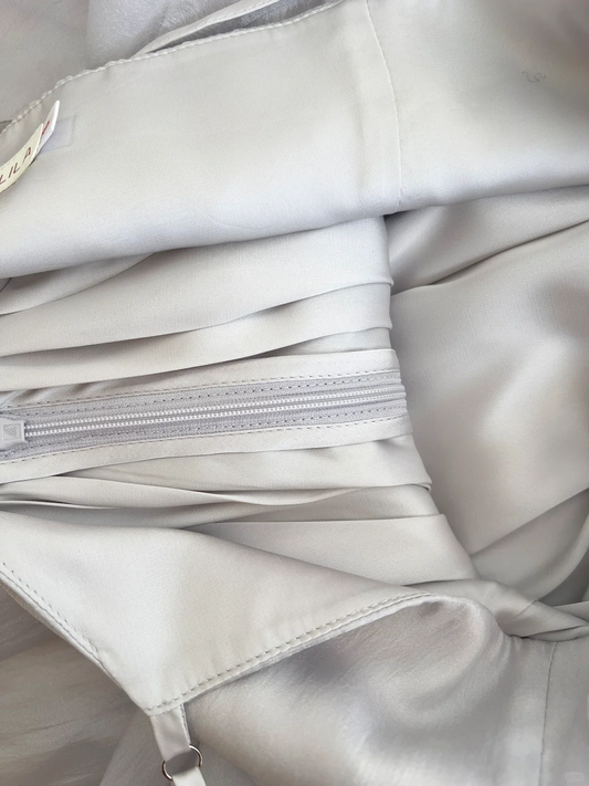 Classy A Line Spaghetti Straps Satin Chiffon Long Prom Dress, Party Dress, Evening Dress GG2615