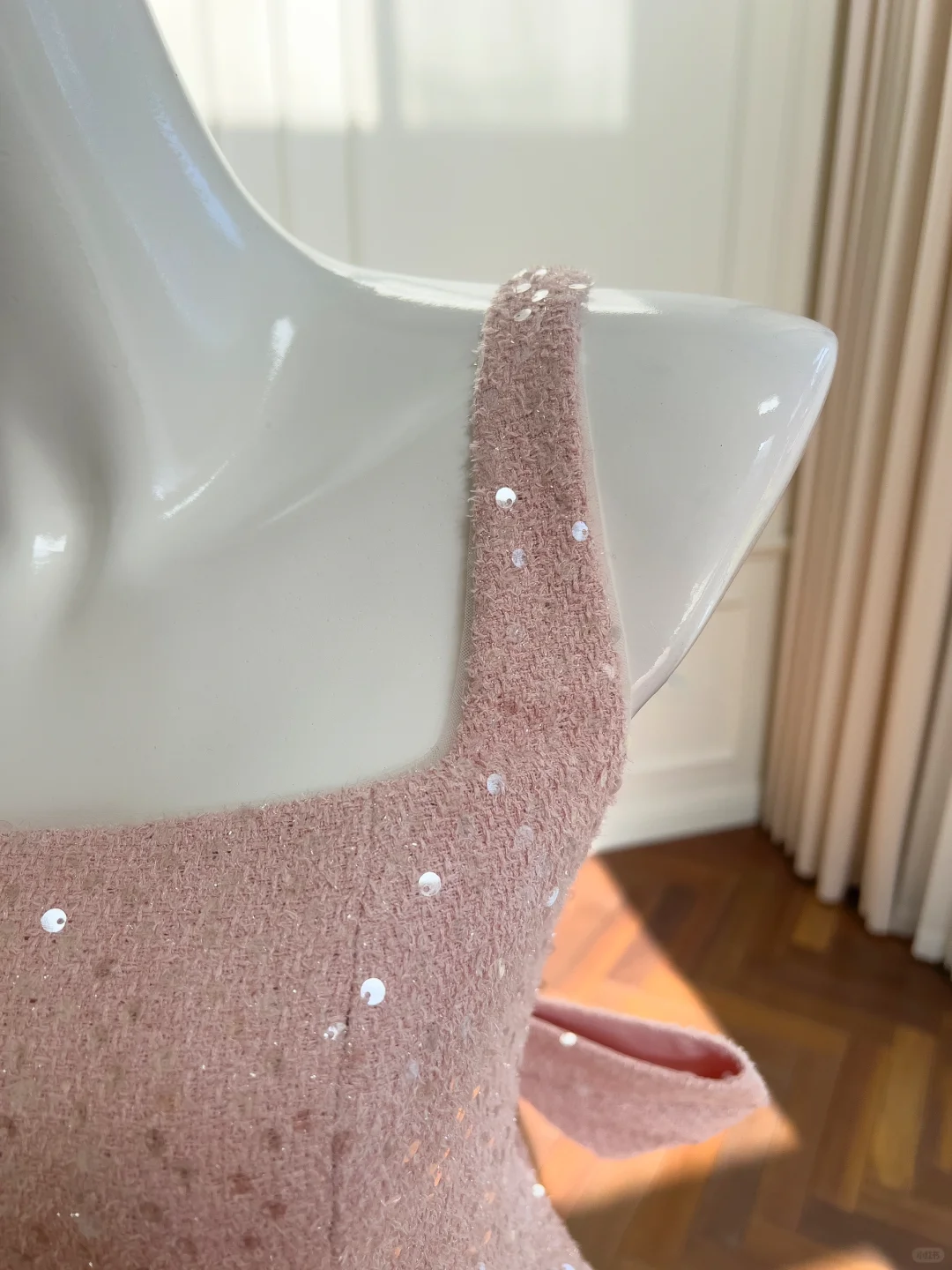 Cute A Line Spaghetti Straps Pink Satin Sequin Back With Bow Short Prom Dress,Homecoming Dress,Birthday Dress GG2621