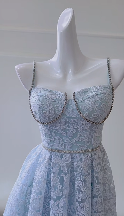 Classy A Line Spaghetti Straps Lace Short Prom Dress,Homecoming Dress,Birthday Dress GG2626