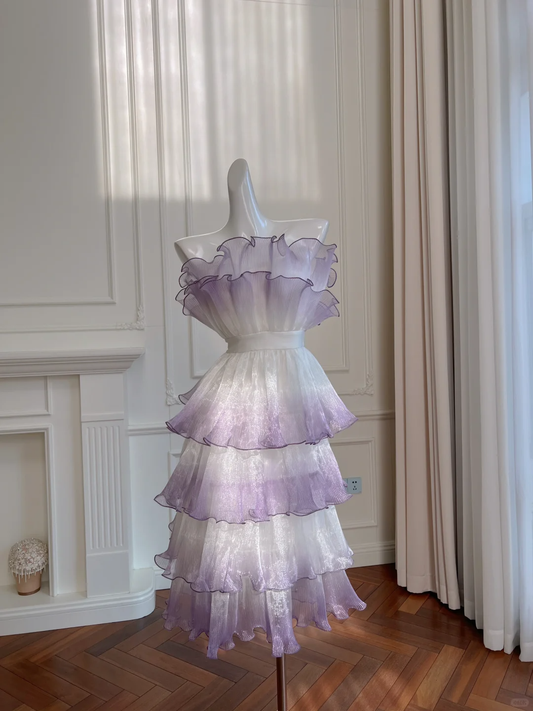 Stunning A Line Spaghetti Straps Gradient Chiffon Short Prom Dress,Homecoming Dress,Birthday Dress GG2627