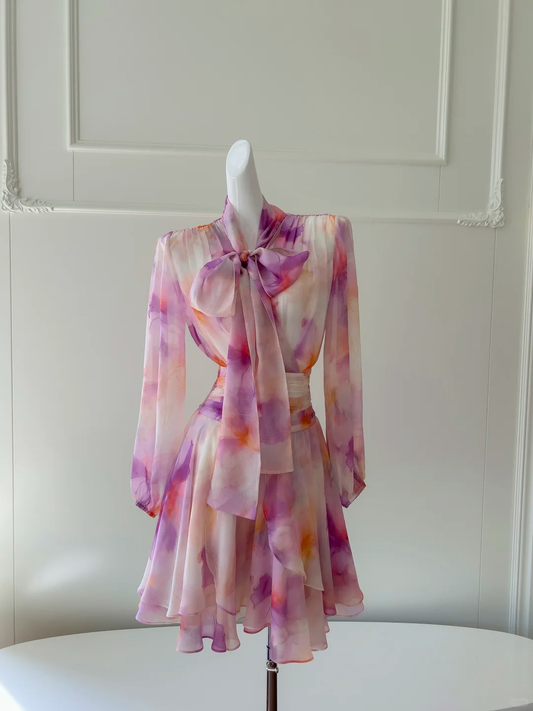 Formal A Line Chiffon Printing Short Prom Dress,Homecoming Dress,Birthday Dress GG2639