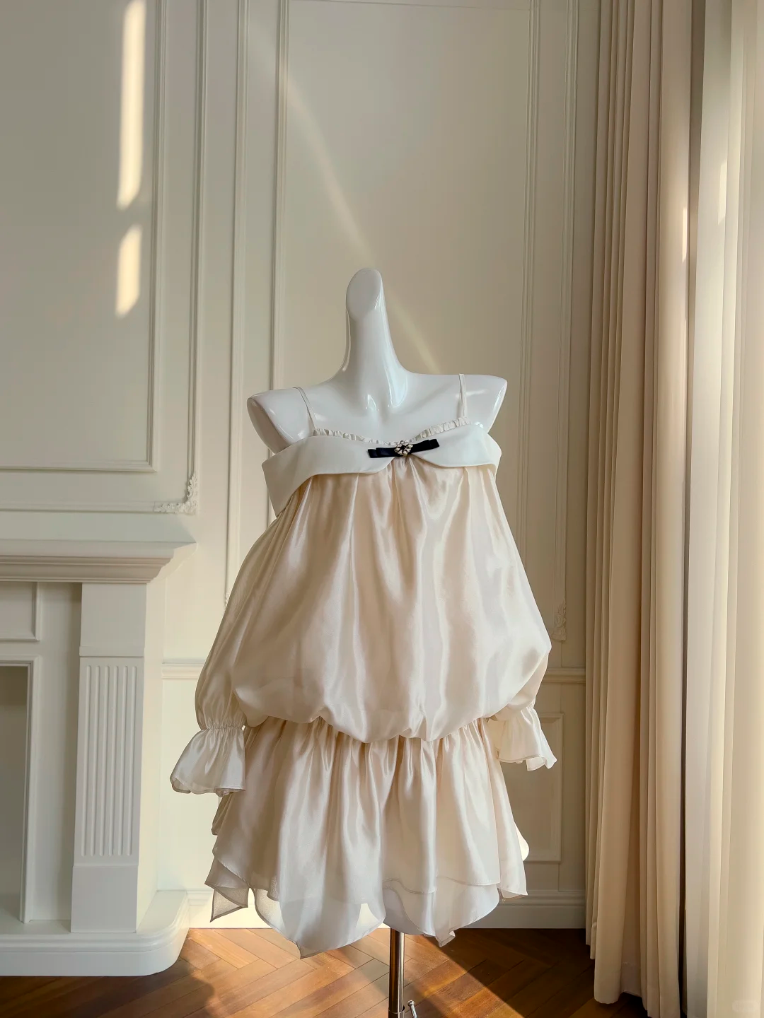 Unique A Line Spaghetti Straps Chiffon Long Sleeves Short Prom Dress,Homecoming Dress,Birthday Dress GG2668