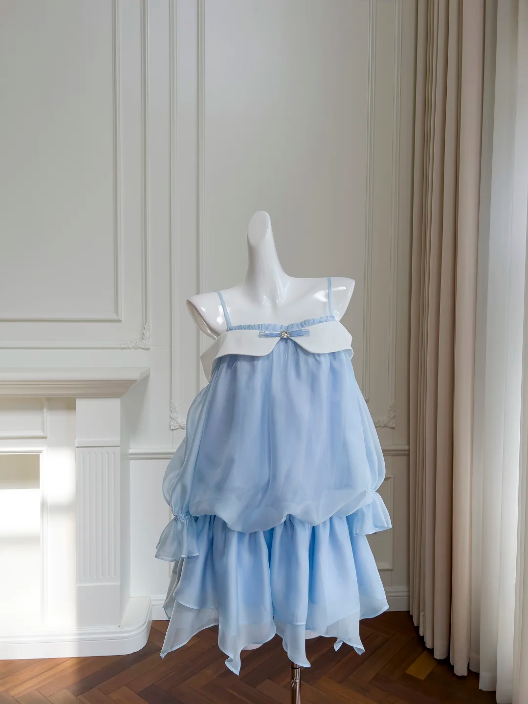 Unique A Line Spaghetti Straps Chiffon Long Sleeves Short Prom Dress,Homecoming Dress,Birthday Dress GG2668