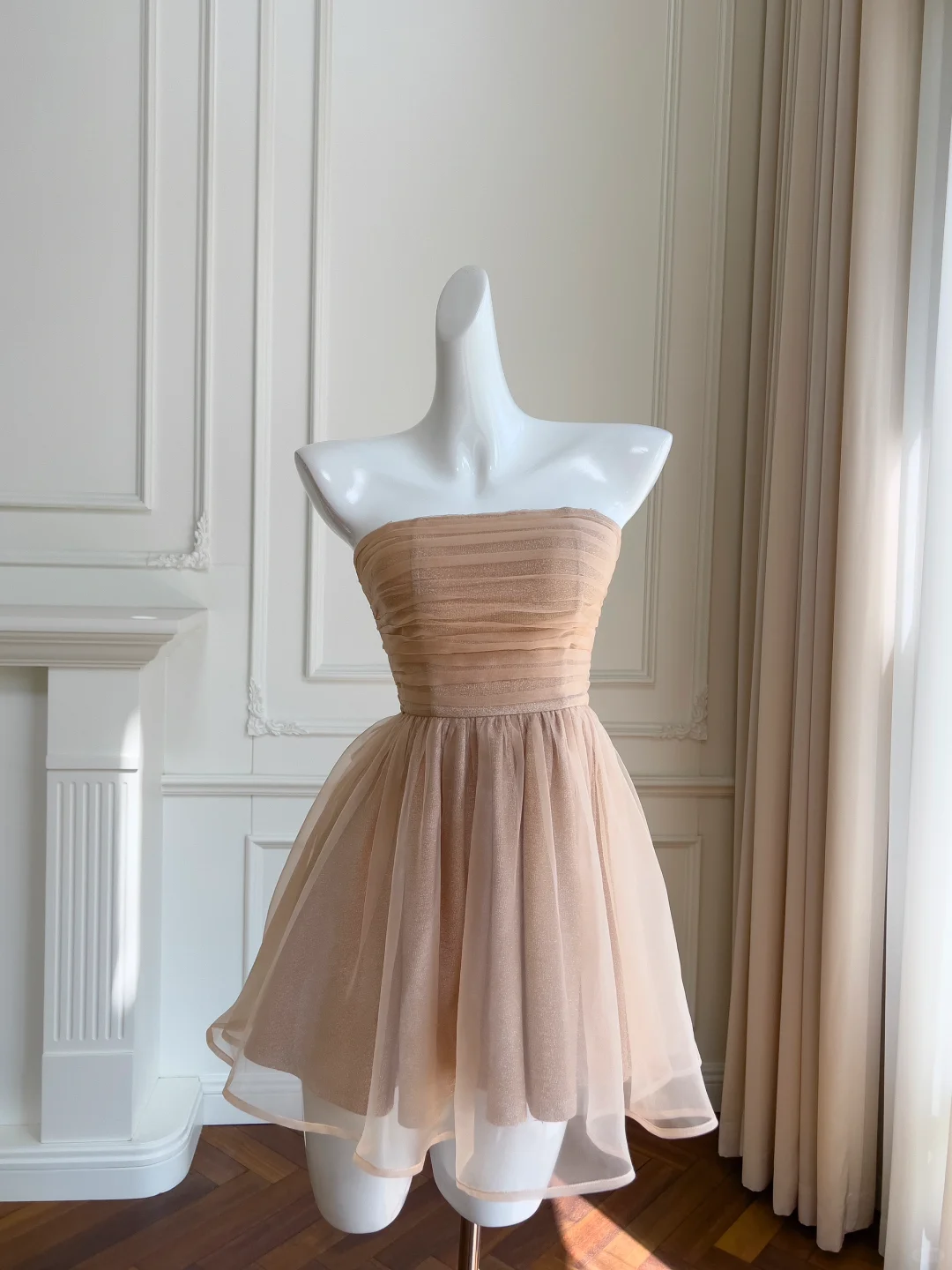 Classy A Line Strapless Tulle Short Prom Dress,Homecoming Dress,Birthday Dress GG2675