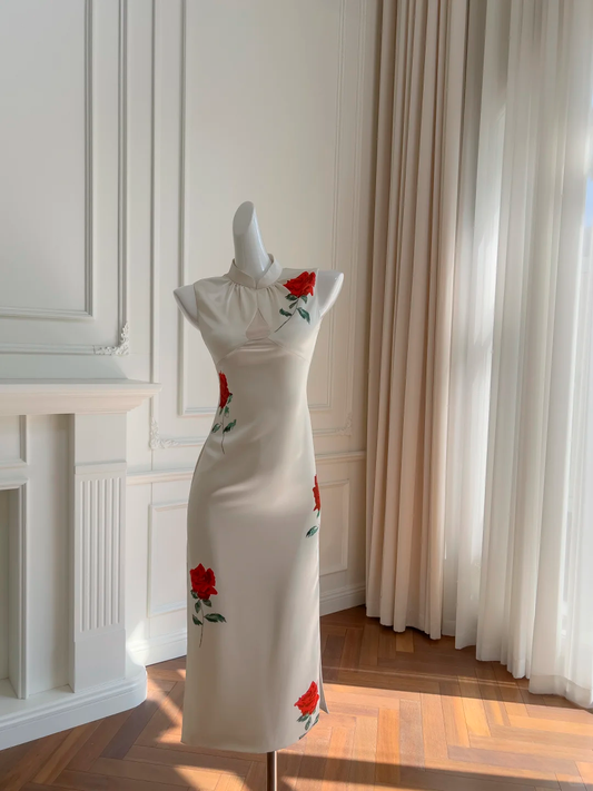 Unique Mermaid Satin Flowers Long Prom Dress, Party Dress, Evening Dress GG2676