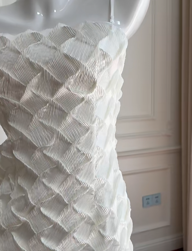 Unique Mermaid Spaghetti Straps White Satin Stone Short Prom Dress,Homecoming Dress,Birthday Dress GG2678