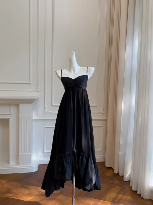 Unique A Line Spaghetti Straps Satin Long Prom Dress, Party Dress, Evening Dress GG2695