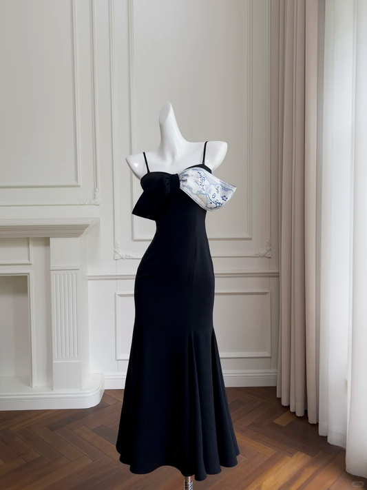 Elegant Mermaid Spaghetti Straps Satin Long Prom Dress, Party Dress, Evening Dress GG2697